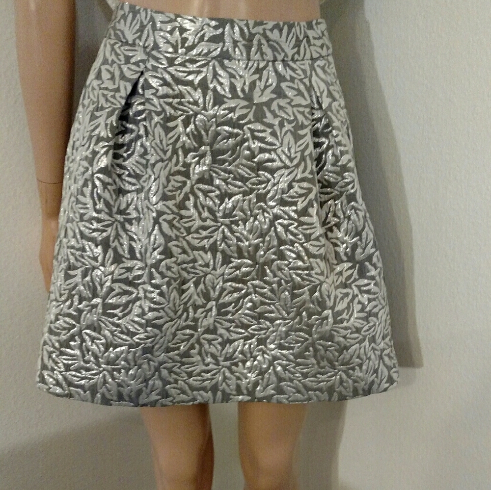 Behnaz Sarafpour Silver Metallic Mini Skirt
